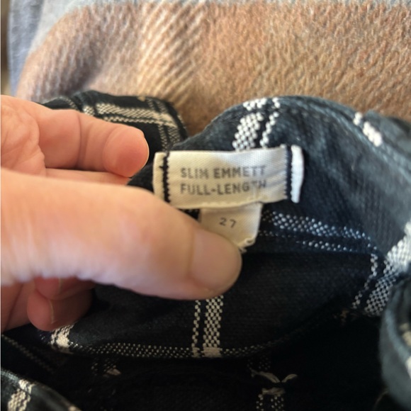 MADEWELL Slim Emmett Wide Leg Pant in Windowpane Check. - Picture 9 of 9